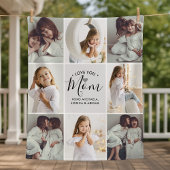 世界で一番大切なママへ　手書きの愛情いっぱい８枚の写真 フリースブランケット