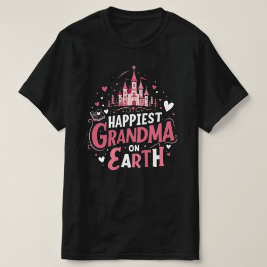 世界で一番幸せなおばあちゃん Tシャツ (デザイン正面)