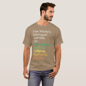 世界で一番強い動物は植物を食べるのが好き 面白い Tシャツ (正面フル)