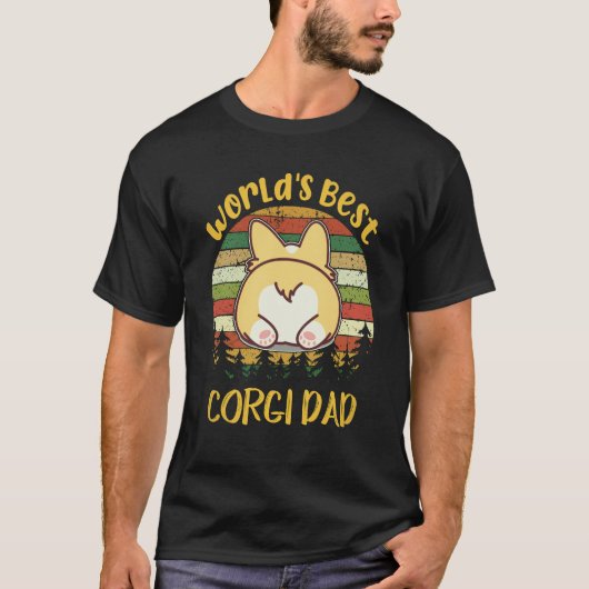 世界で一番最高のコーギーお父さん コーギー Tシャツ (正面)