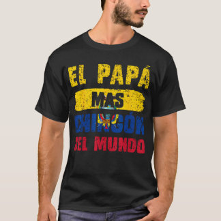 世界で一番最高のパパ エクアドル フラグ Tシャツ