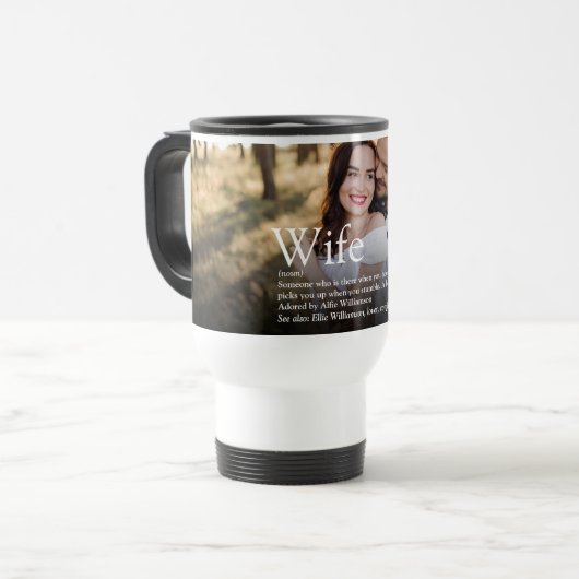 世界で一番最高の妻の定義 現代の写真 トラベルマグ (正面左)