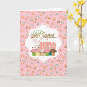 世界で一番甘い叔母のカップケーキ カード (黄色い花)