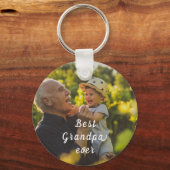 世界で一番素敵なおじいちゃん2枚の写真の台本   キーホルダー (正面)
