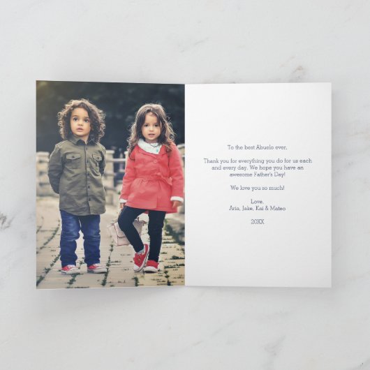 世界で一番素敵なおじいちゃん | 父の日 フォト カード (内部)