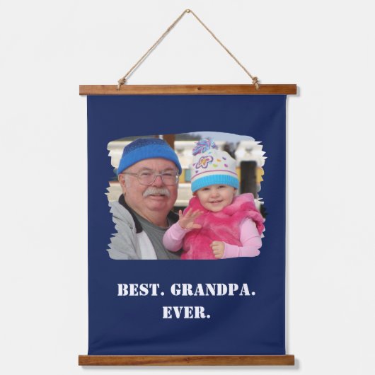 世界で一番素敵なおじいちゃん（Abuelo Nonno）家族の特別な写真 吊り下げ型タペストリー (正面)
