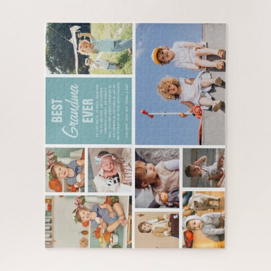 世界で一番素敵なおばあちゃん | カラー ブロック フォト コラージュ ジグソーパズル (縦)