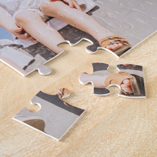 世界で一番素敵なおばあちゃん | カラー ブロック フォト コラージュ ジグソーパズル (側面)