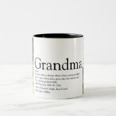 世界で一番素敵なおばあちゃん、祖母の定義4枚の写真コラージュ ツートーンマグカップ (中央)