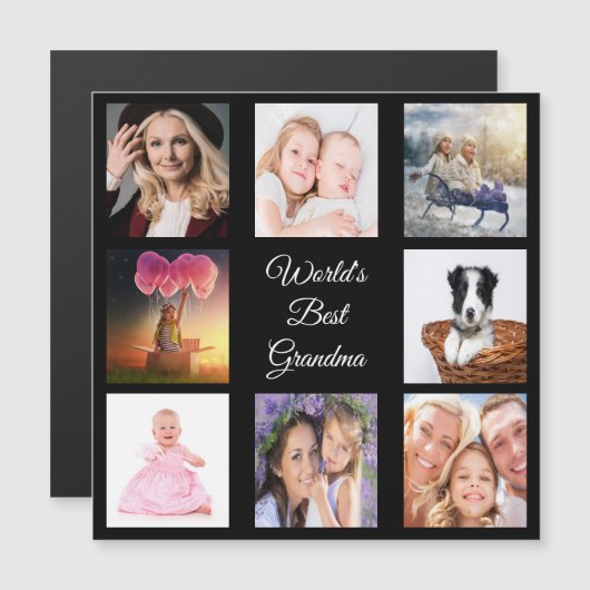 世界で一番素敵なおばあちゃん 黒磁石 フォトコラージュ (正面/裏面)