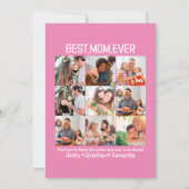 世界で一番素敵なお母さんへのプレゼント 家族写真コラージュ シーズンカード (正面)