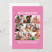 世界で一番素敵なお母さんへのプレゼント 家族写真コラージュ シーズンカード (正面/裏面)