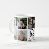 世界で一番素敵なお母さんへの7枚の写真の コラージュと名前 コーヒーマグカップ (正面左)