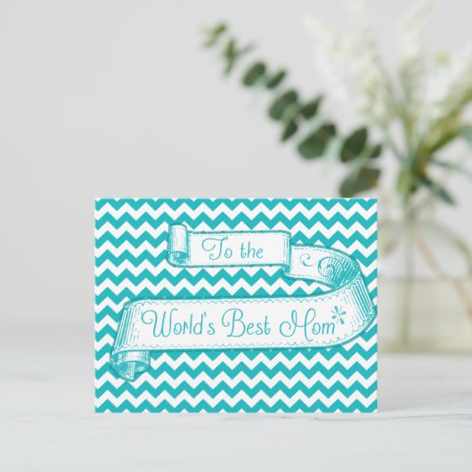 世界で一番素敵なお母さんへ グリーティングカード 母の日 ポストカード (スタンド正面)