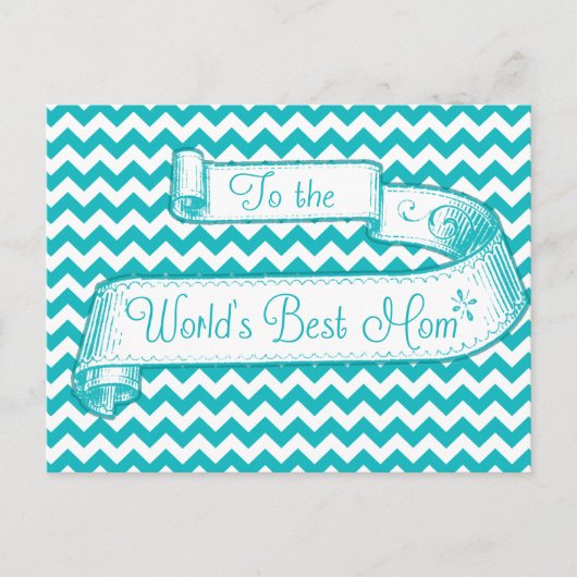 世界で一番素敵なお母さんへ グリーティングカード 母の日 ポストカード (正面)