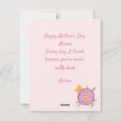 世界で一番素敵なお母さんへ　花と蝶と鳥 シーズンカード (裏面)