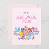 世界で一番素敵なお母さんへ　花と蝶と鳥 シーズンカード (正面/裏面)