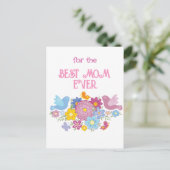 世界で一番素敵なお母さんへ　花と蝶と鳥 ポストカード (スタンド正面)