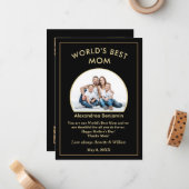 世界で一番素敵なお母さん家族の写真をパーソナライズ ノートカード (正面/裏面インサイチュ)