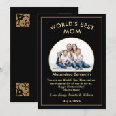 世界で一番素敵なお母さん家族の写真をパーソナライズ ノートカード (正面/裏面)