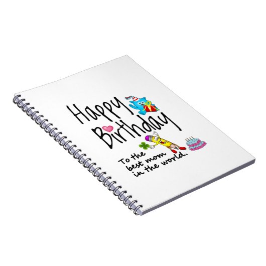 世界で一番素敵なお母さん、お誕生日おめでとう ノートブック (右側)