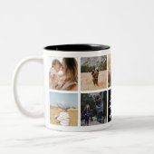 世界で一番素敵なお母さん パーソナライズ フォト コラージュ ブラック ツートーンマグカップ (左)