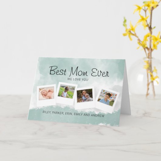 世界で一番素敵なお母さん ファミリー フォト カード (黄色い花)