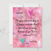 世界で一番素敵なお母さん  フォトマザーズデーグリーティングカード シーズンカード (裏面)