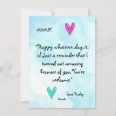 世界で一番素敵なお母さん  フォトマザーズデーグリーティングカード シーズンカード (裏面)