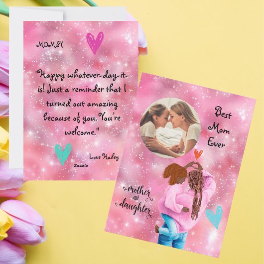 世界で一番素敵なお母さん  フォトマザーズデーグリーティングカード シーズンカード