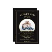 世界で一番素敵なお母さん 家族の写真をパーソナライズ ノートカード (正面/裏面インサイチュ)