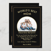 世界で一番素敵なお母さん 家族の写真をパーソナライズ ノートカード (正面/裏面)