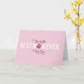 世界で一番素敵なお母さん 母の日 ピンクのバラ カード (黄色い花)