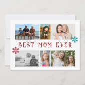 世界で一番素敵なお母さん 花の6枚写真コラージュ 母の日 シーズンカード (正面)