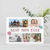 世界で一番素敵なお母さん 花の6枚写真コラージュ 母の日 シーズンカード (スタンド正面)