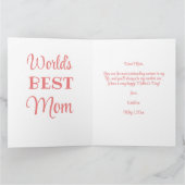 世界で一番素敵なお母さん 誕生日おめでとう カスタマイズ カード (内部)
