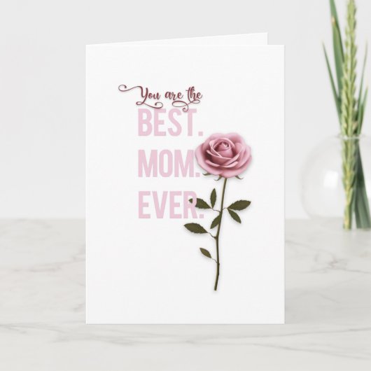 世界で一番素敵なお母さん 誕生日おめでとう マザーズデー ピンクのバラ カード (正面)