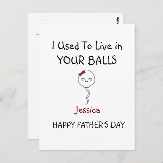 世界で一番素敵なパパへ　愛する娘より　お父さんの日おめでとう ポストカード (正面/裏面)