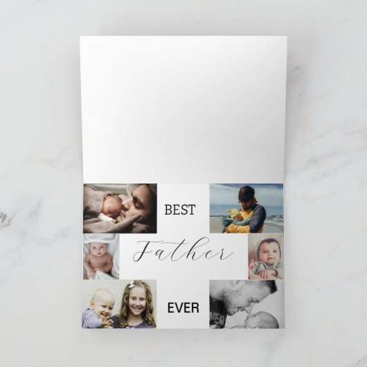 世界で一番素敵なパパ | 父の日6枚写真コラージュ カード (内部)