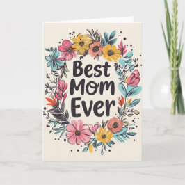 世界で一番素敵なママと花の折りたたみ式ホリデーカード シーズンカード