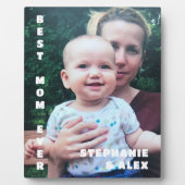 世界で一番素敵なママの写真 名前 記念 タイポグラフィー フォトプラーク (正面)