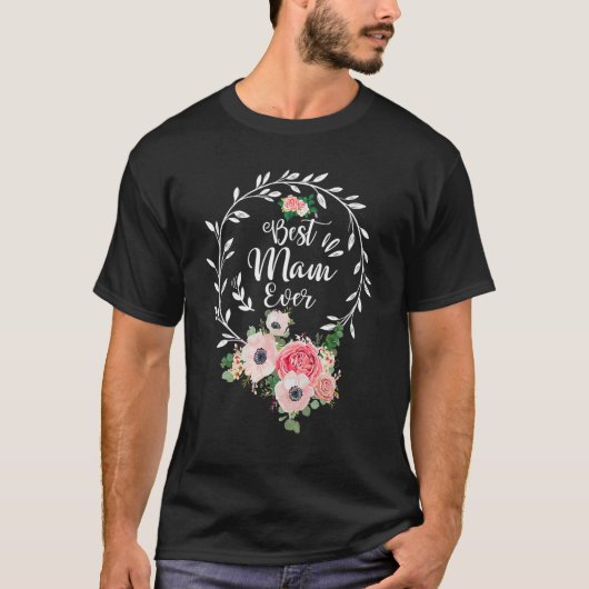 世界で一番素敵なママの花飾り Tシャツ (正面)