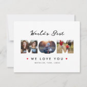 世界で一番素敵なママ3枚の写真コラージュとユーモアの手紙 カード (正面)