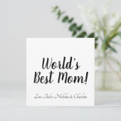 世界で一番素敵なママ　おしゃれな白黒カスタムスクリプト 招待状 (スタンド正面)