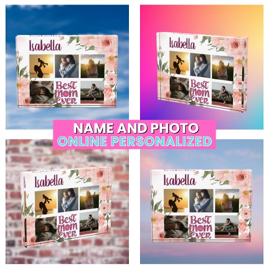 世界で一番素敵なママ エレガントなタイポグラフィーの写真コラージュ フォトブロック