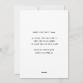 世界で一番素敵なママ ハート マザーズデイ フォト シーズンカード (裏面)