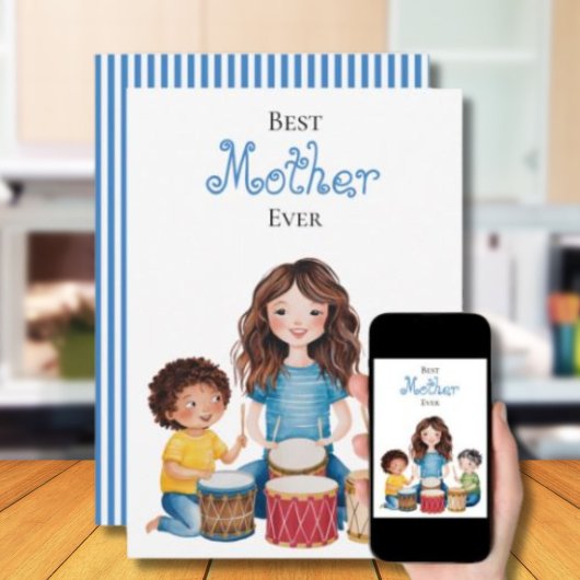 世界で一番素敵なママ 子供 音楽 アート デザイン カード