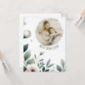 世界で一番素敵なママ - 母の日のためのパステルフラワーカード カード (正面/裏面インサイチュ)