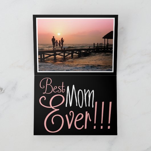 世界で一番素敵なママ!!! 母の日の写真グリーティング カード (内部)