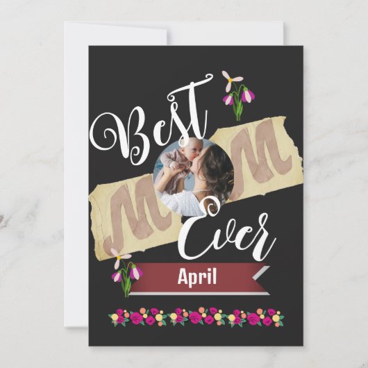 世界で一番素敵なママ、親子で1枚の家族写真 シーズンカード (正面)